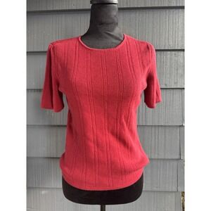 Laura Scott Women's Small Red Short Sleeve Sweater Top!‎